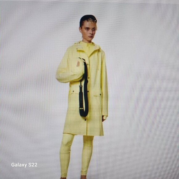 Rains New Belted Curve Jacket in Straw Yellow, NWT. Various - Picture 2 of 8